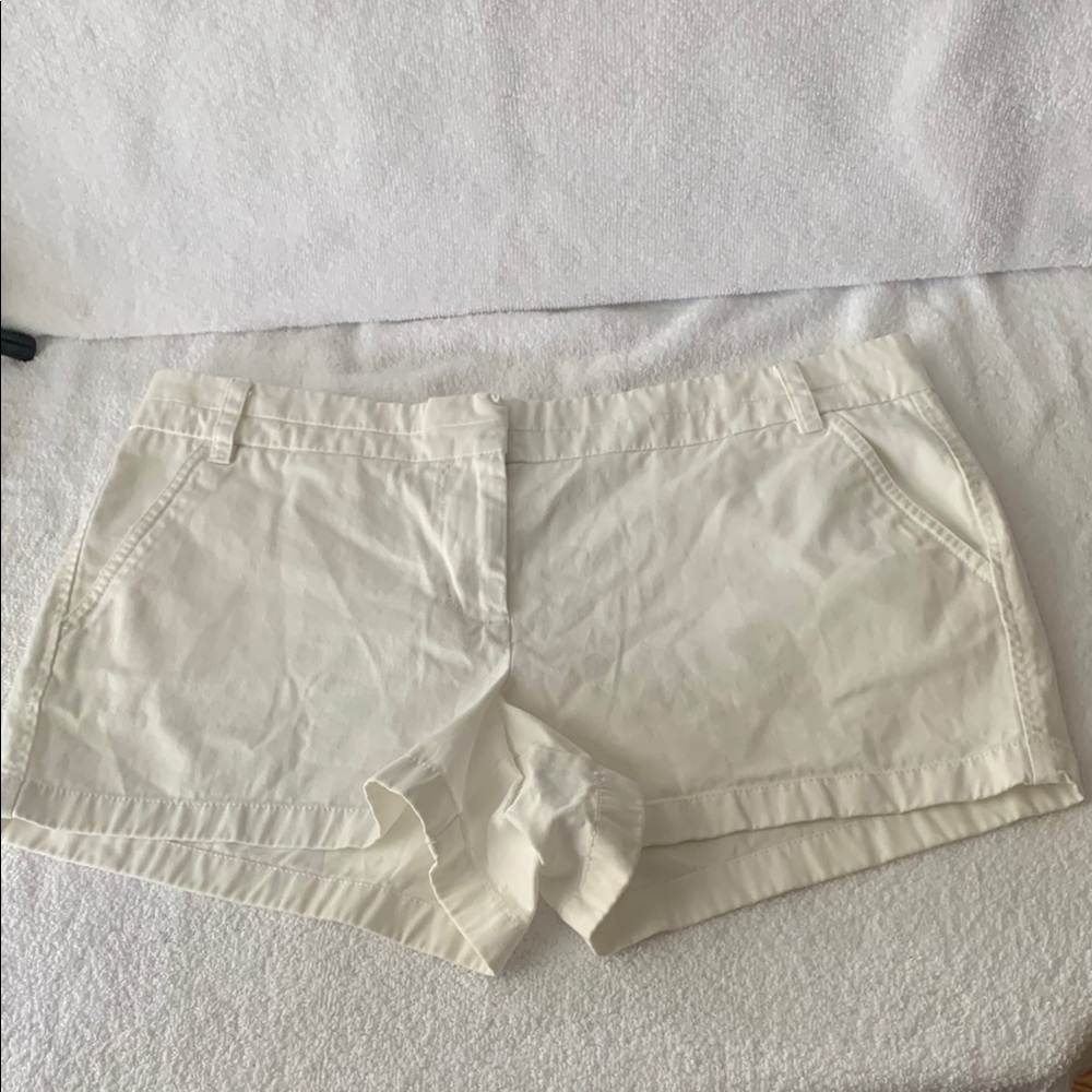 J. Crew White Bermuda Shorts Classic Cotton Blend